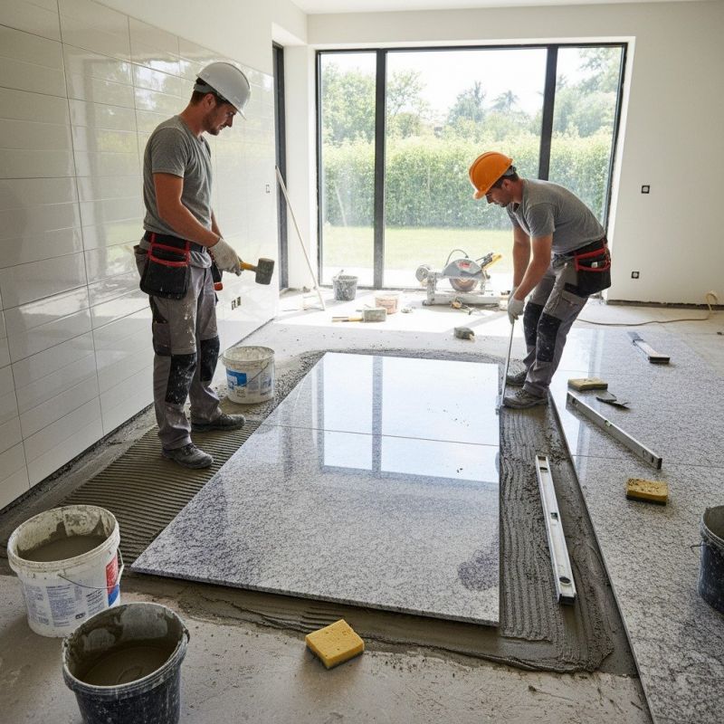 White Marble Tile Installation in Alpharetta, GA